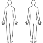 【人体図 – 白黒線画】評価記録・カルテ用イラスト – リハイラスト