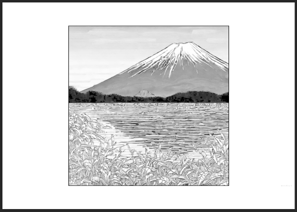 【塗り絵 - 絵が小さめ】富士山：湖畔 - 日本の風景イラスト：リハビリ・高齢者・大人用塗り絵素材 - その3 by リハプリント