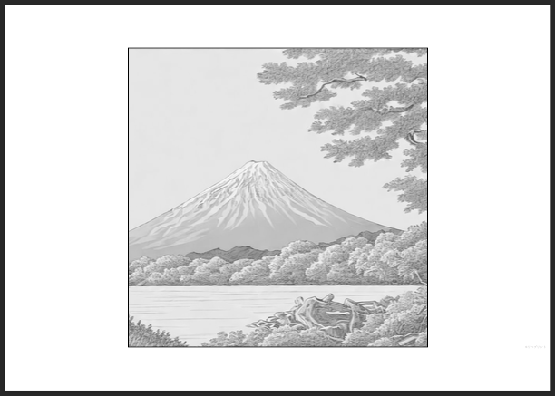 【塗り絵 - 絵が小さめ】富士山 - 日本の風景イラスト：リハビリ・高齢者・大人用塗り絵素材 - その1 by リハプリント
