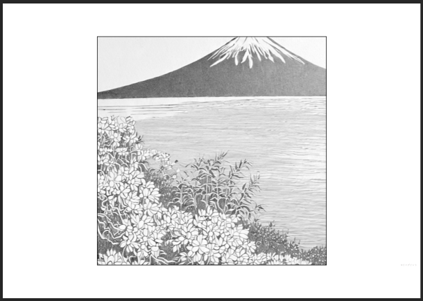 【塗り絵 - 絵が小さめ】富士山：湖畔 - 日本の風景イラスト：リハビリ・高齢者・大人用塗り絵素材 - その4 by リハプリント