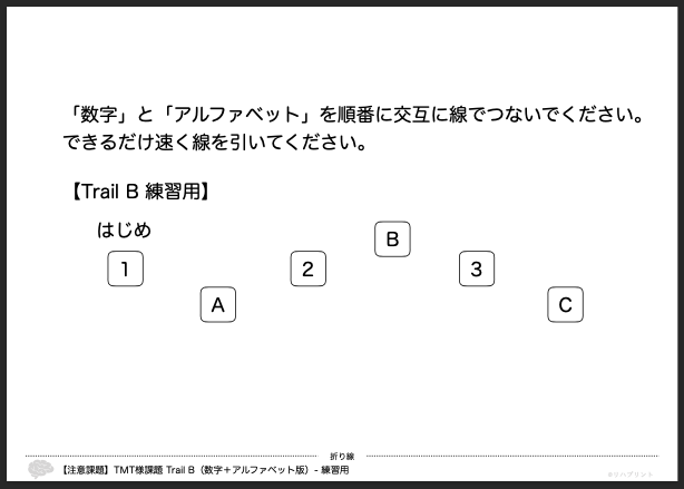 【注意課題】TMT様課題 Trail B（数字＋アルファベット版）：練習用 by リハプリント