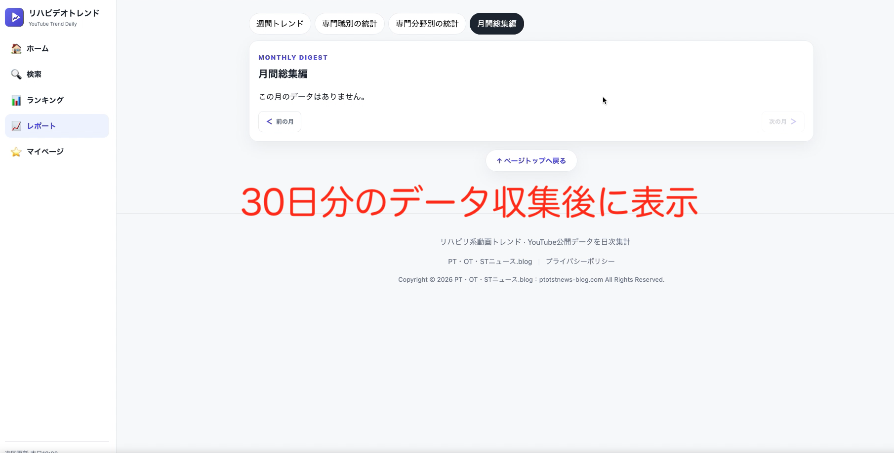 月間総集編の画面:リハビリ動画のトレンド・人気ランキング【毎日18時更新】リハビデオトレンド